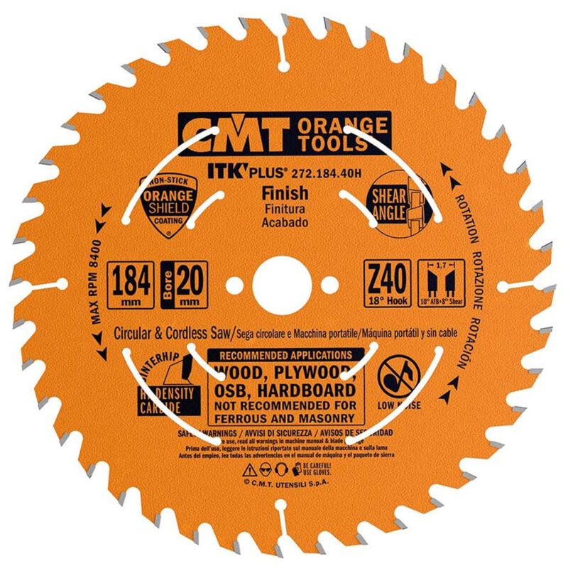 تیغ اره چوب بر قطر 184 دندانه 40 سی ام تی 272.184.40m